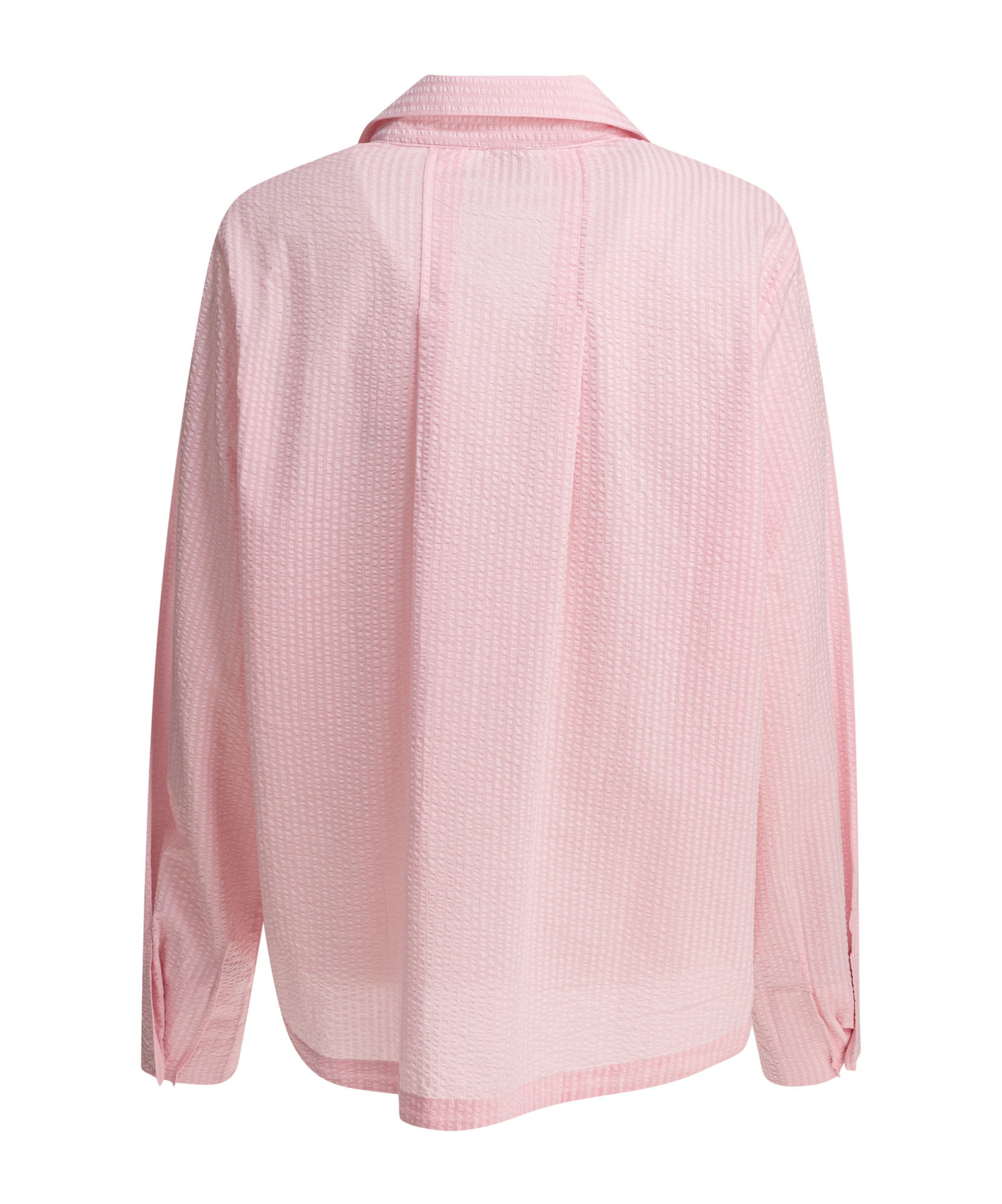 Ines De La Fressange Textured Light Pink Cotton Shirt In Pink