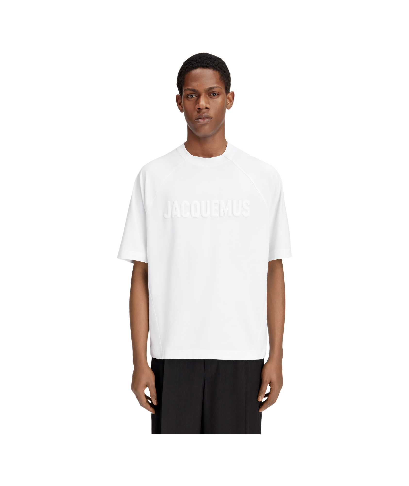 Jacquemus Typo Logo Crewneck T-shirt In White