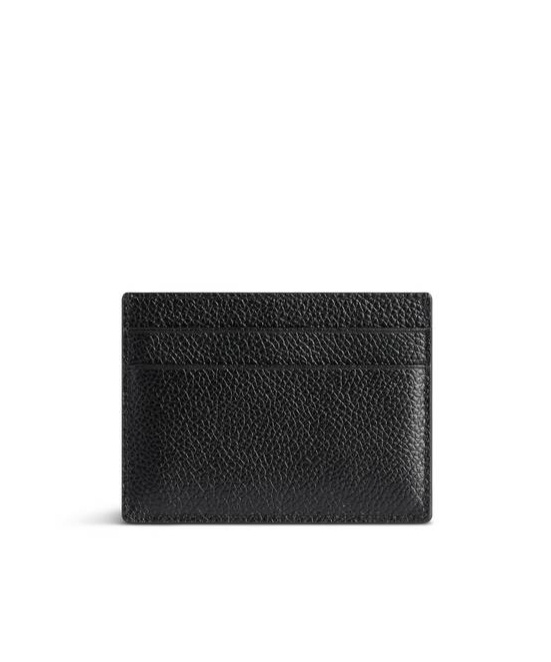 Balenciaga Upside-down Logo Leather Cardholder In Black