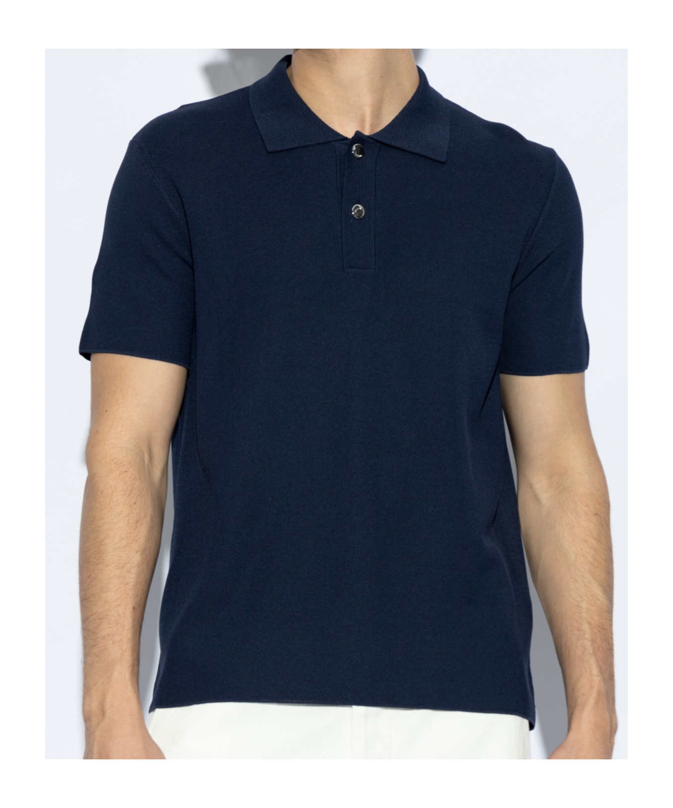 Jacquemus Short Sleeve Knit Polo With Classic Collar In Black