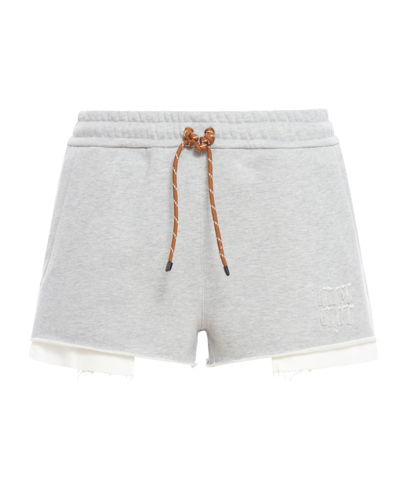Miu Miu Cotton Fleece Shorts In White