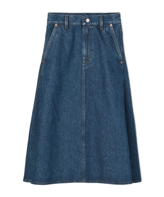 Shop Gucci Mid-length Denim Skirt In Blue