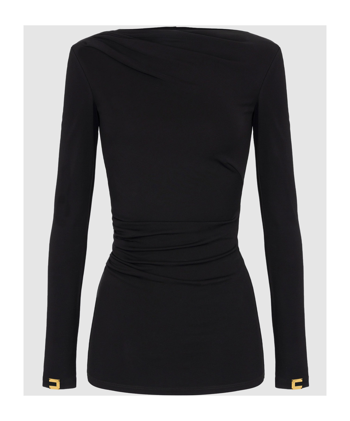 Elisabetta Franchi Long-sleeved Sweater In Black