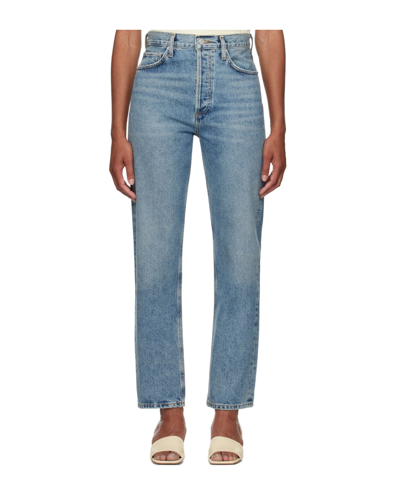 Agolde Low Curve Jeans With Five-pocket Style In Blue