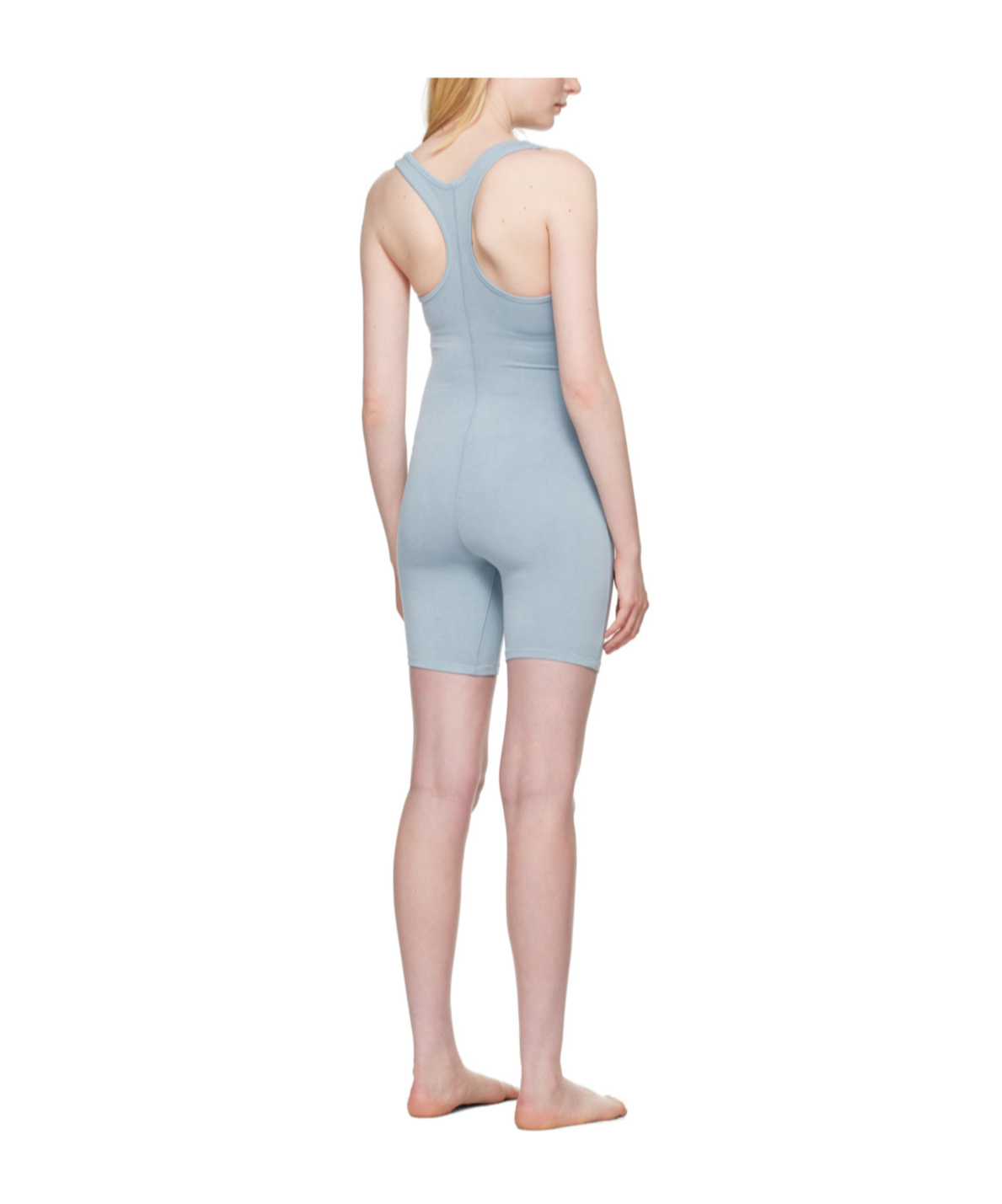 Skims Blue Outdoor Mid Thigh Jumpsuit In Gray