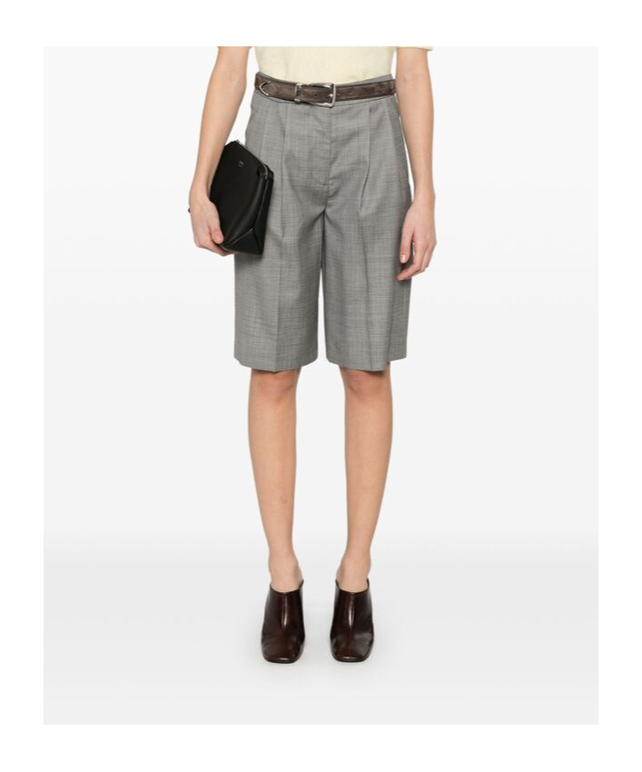 Shop Loulou Studio Creased Shorts In Gray