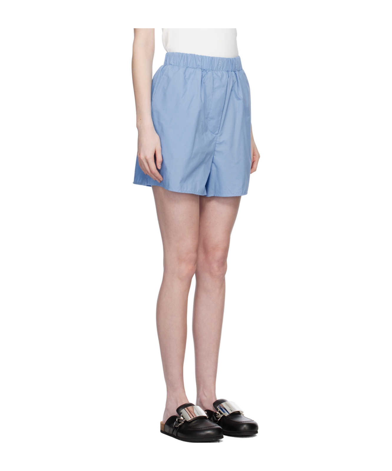 Shop The Frankie Shop Lui Organic Cotton Boxer Short - Blue