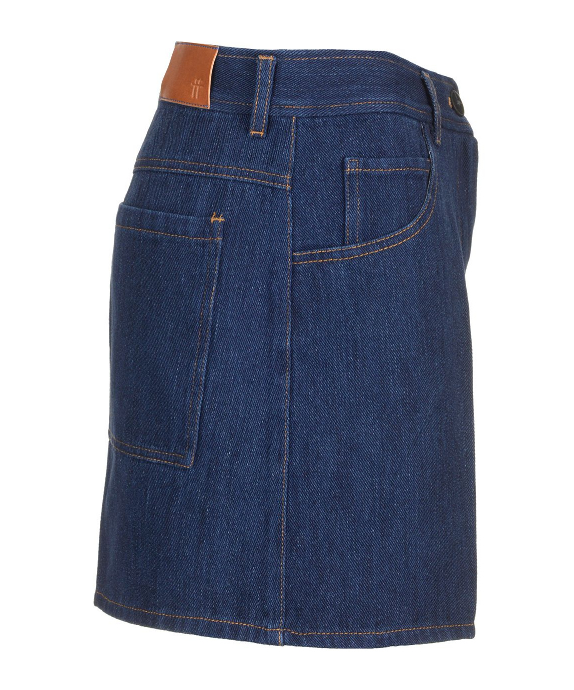 FORTE FORTE BELT-LOOP DENIM SHORTS