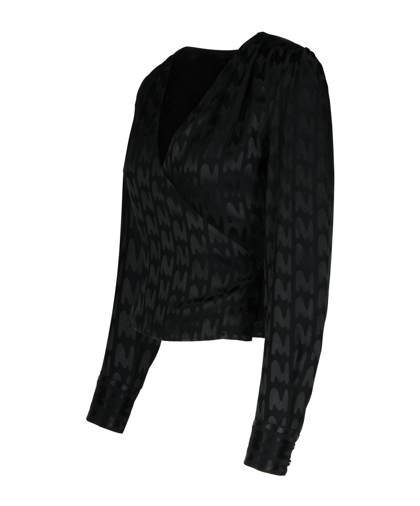 Msgm Black Viscose Blend Blouse In Black