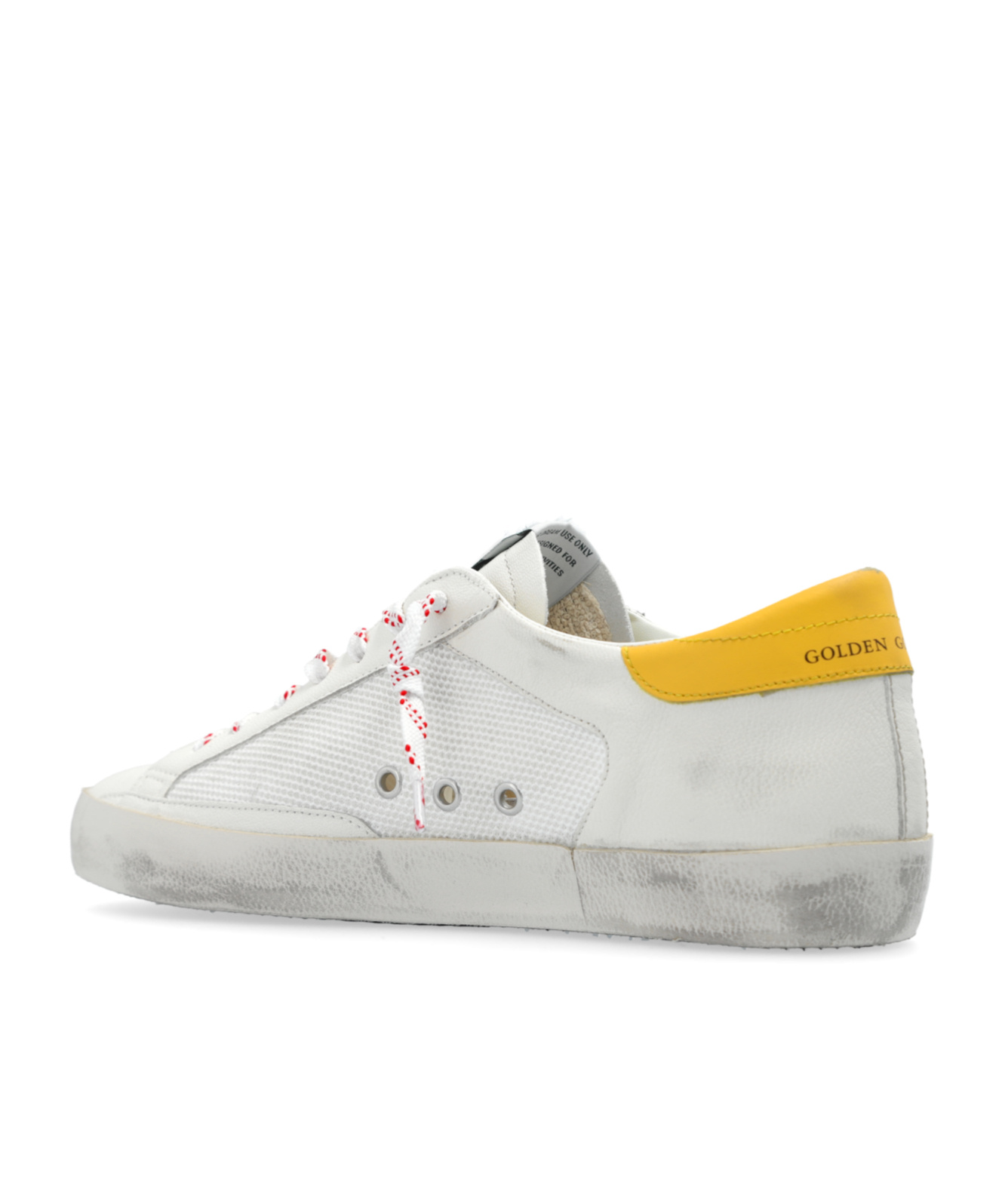 Golden Goose Patched Sneakers Featuring Perforated Star In White