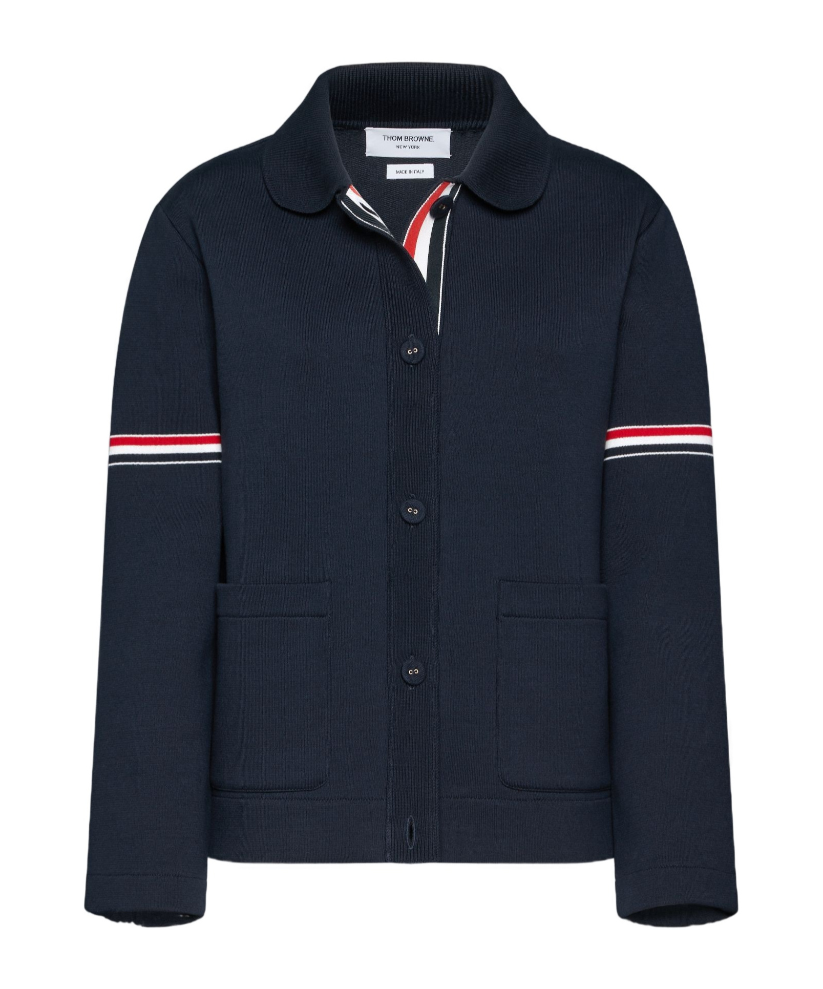 Thom Browne Rwb-stripe Cotton Jacket In Blue