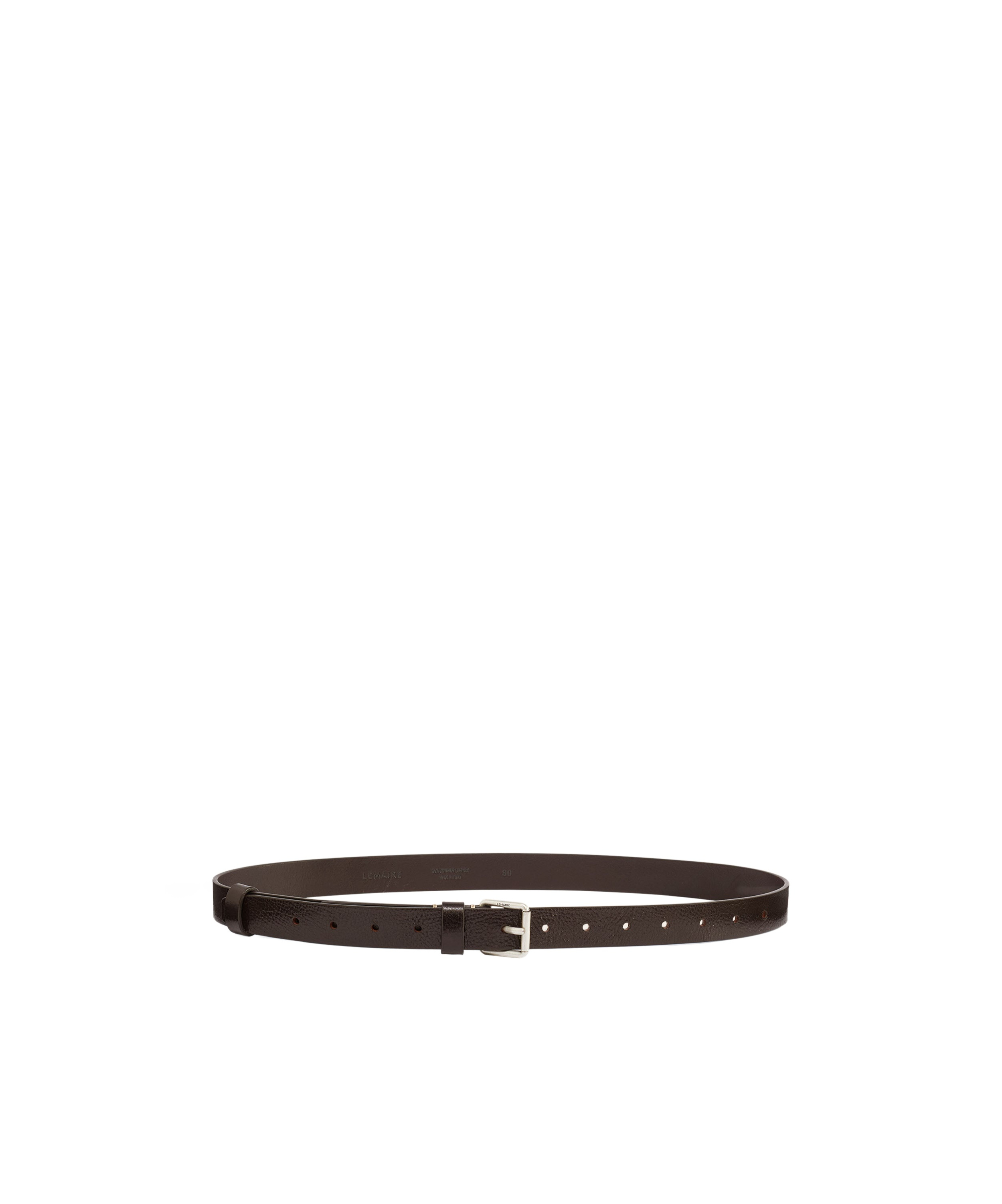 Lemaire Logo-engraved Leather Belt In Black