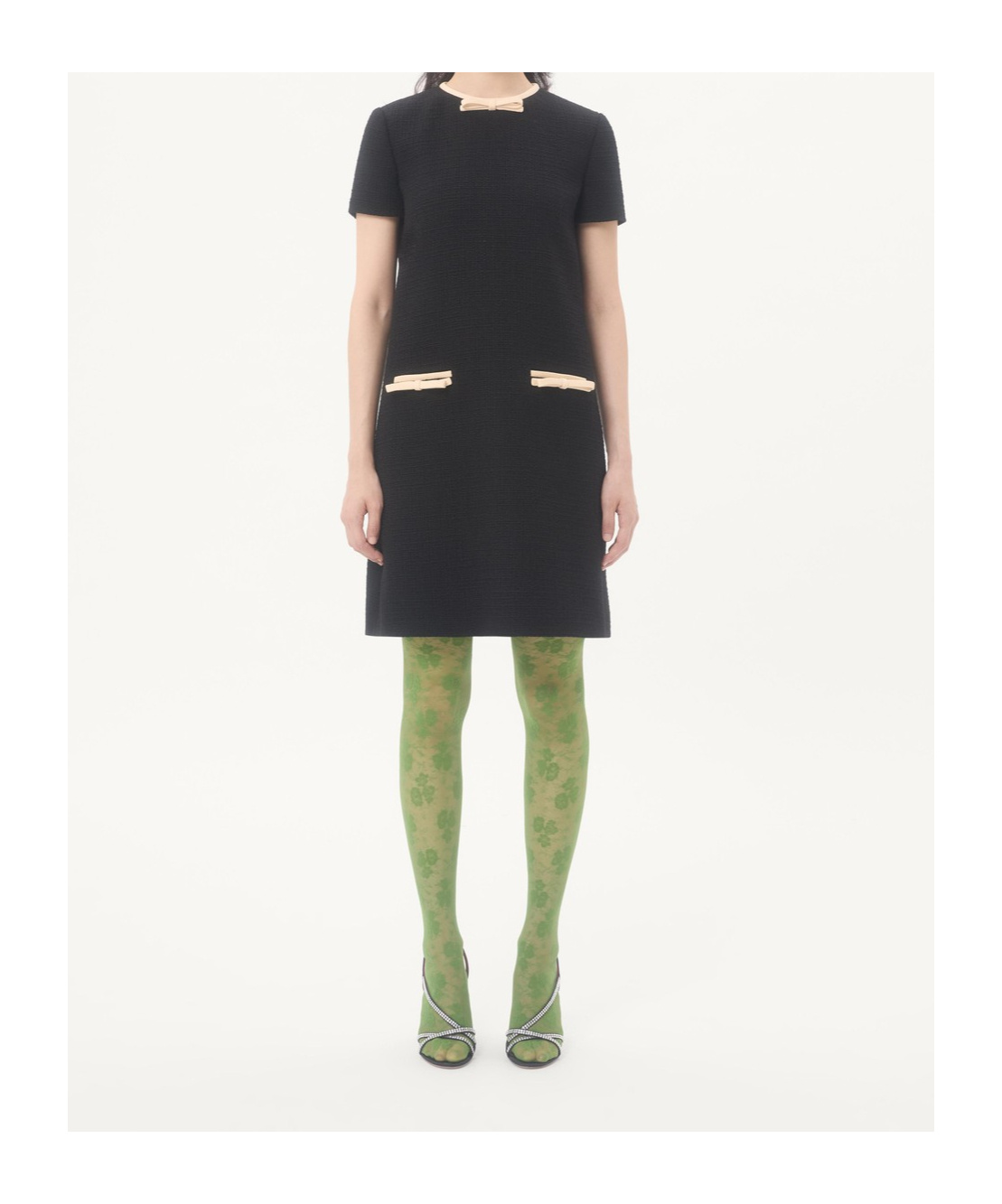 Valentino Short Dress In Plain Wool Tweed In Black