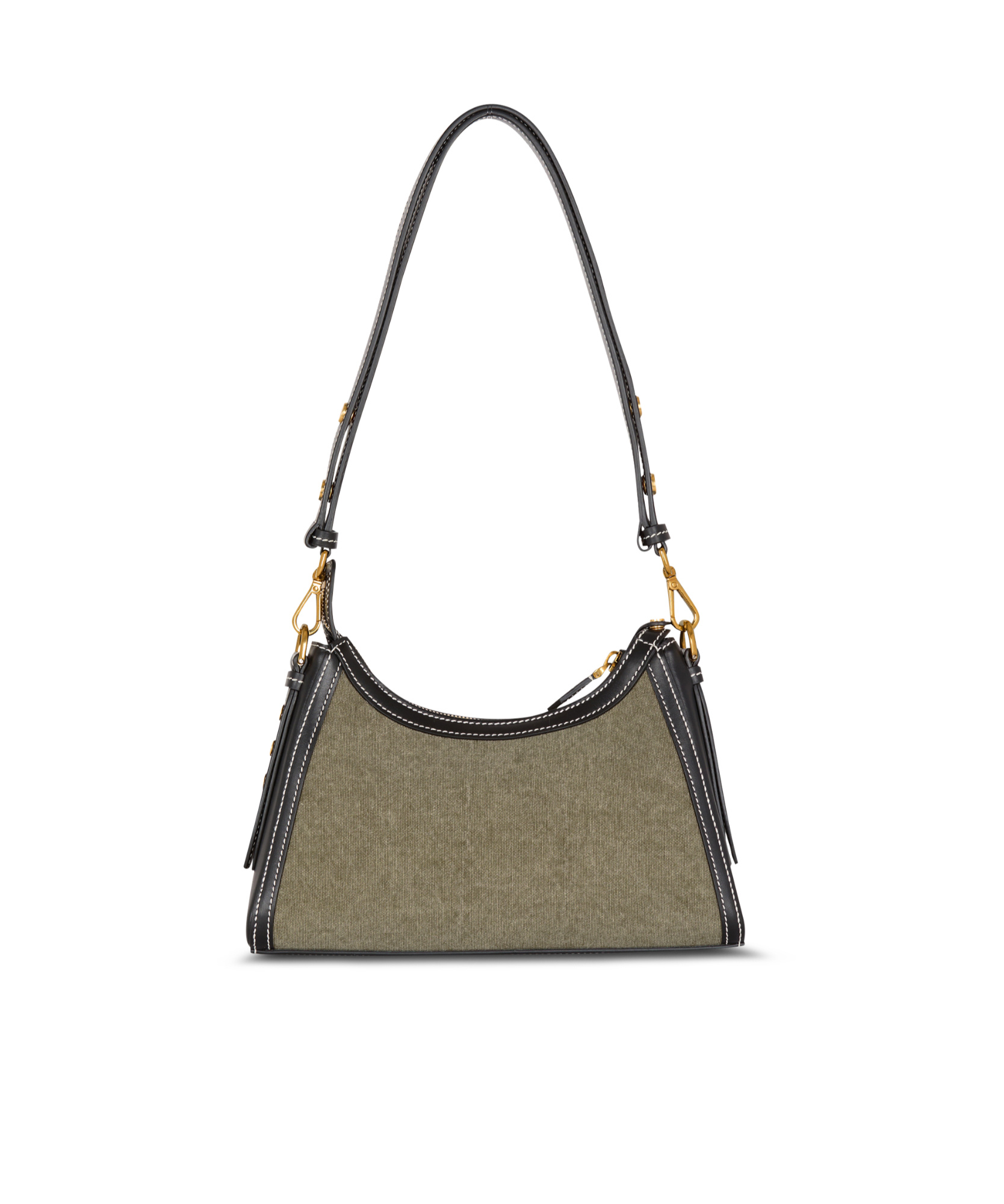 Balmain Magnetic Buckle Shoulder Bag In Gray