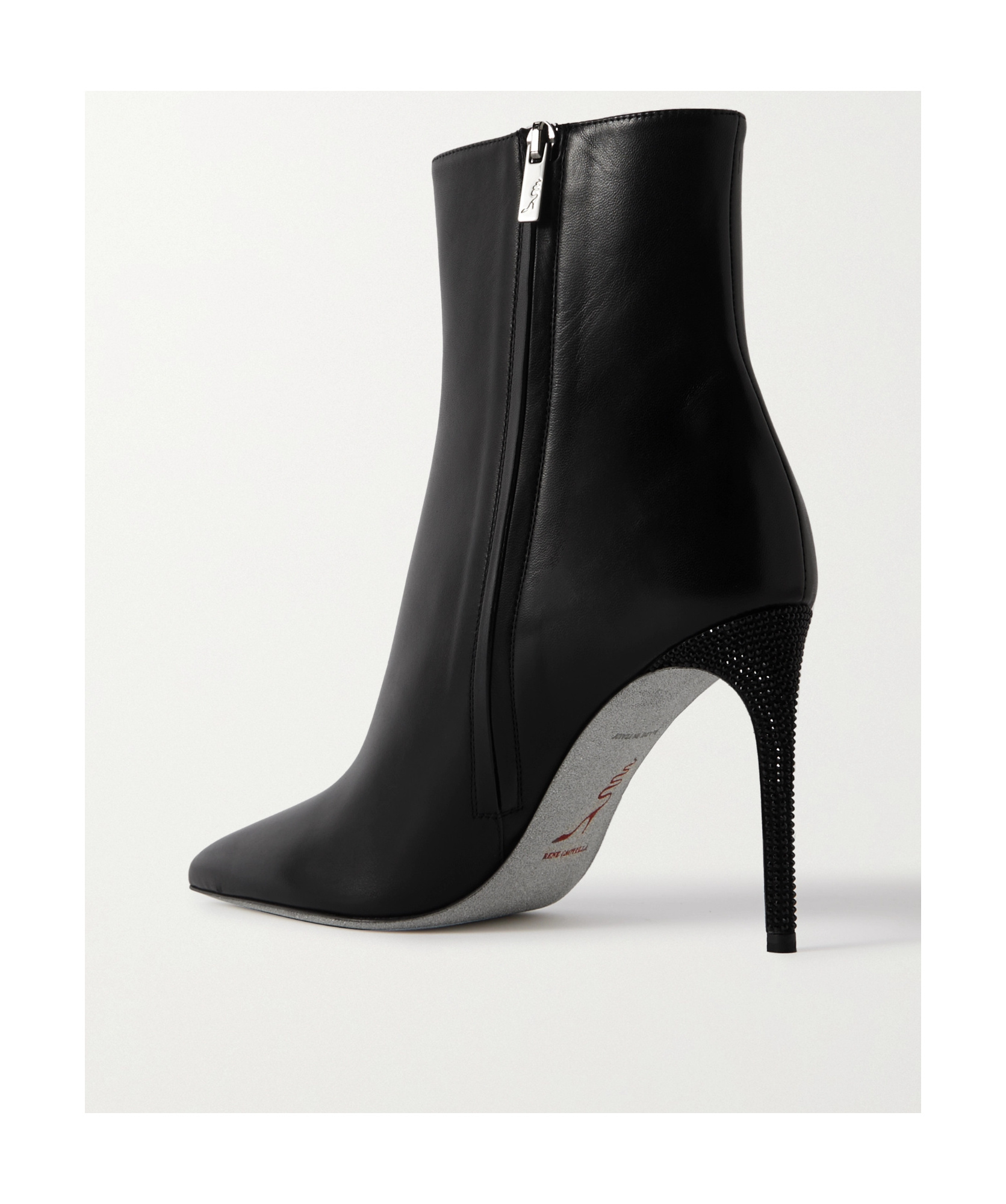 René Caovilla Logo Short Boots In Black