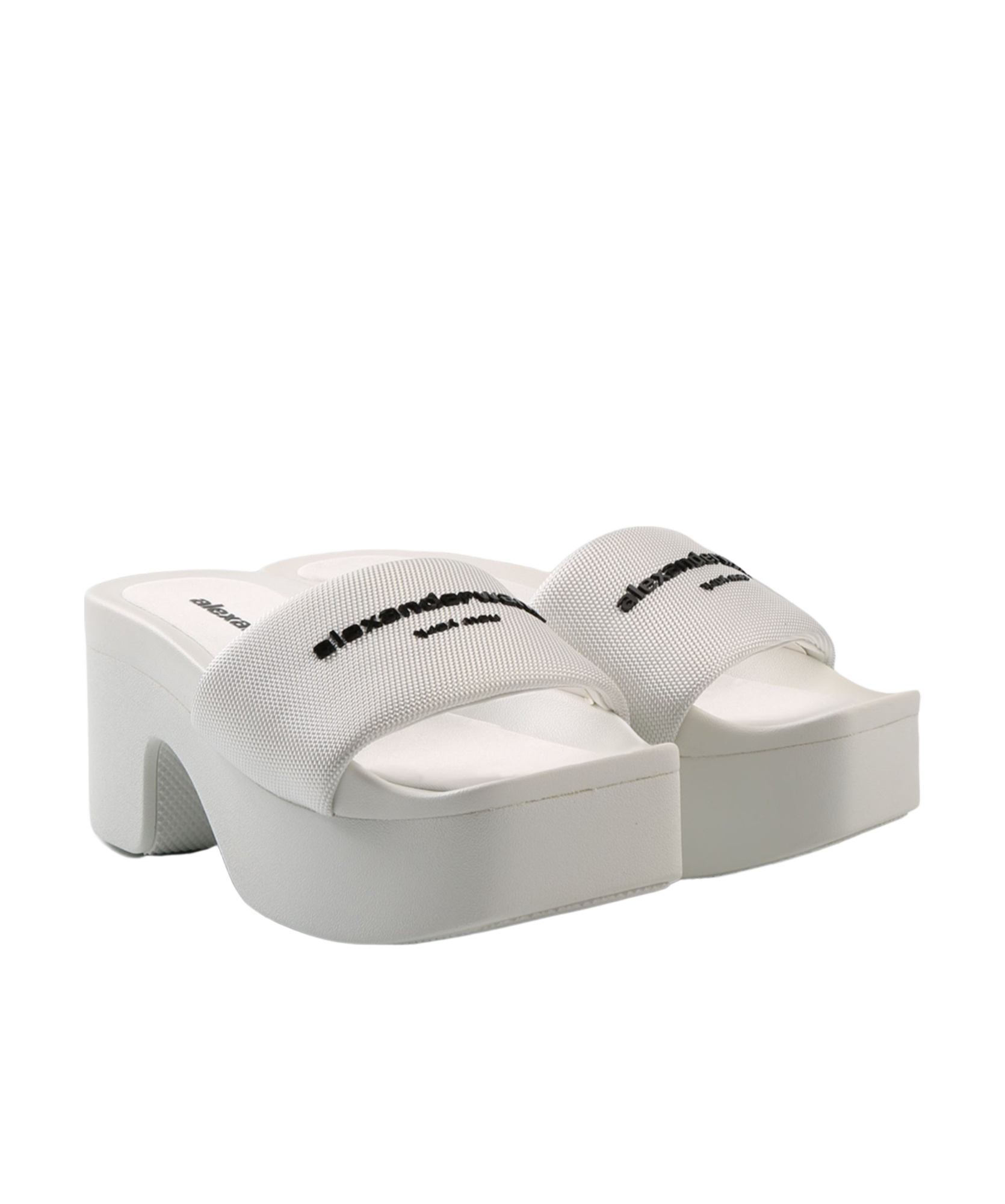 Shop Alexander Wang Platform Slides In White