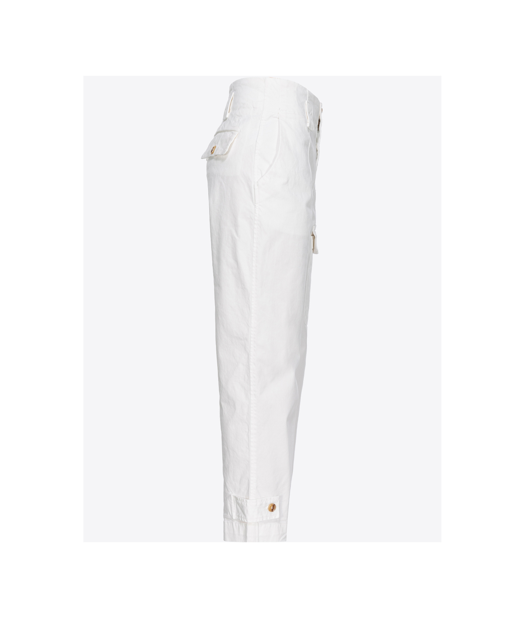 Pinko Mid-waist Tapered Cargo Pants In White