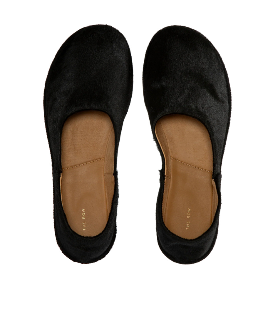 The Row Ballet Shoes With Round Head And Flat Bottom In Black