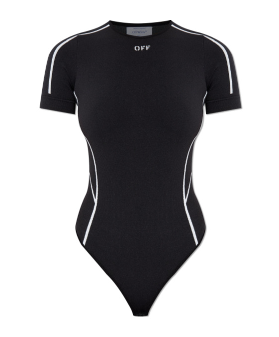 Off-white Crew Neck Bodysuit In Black