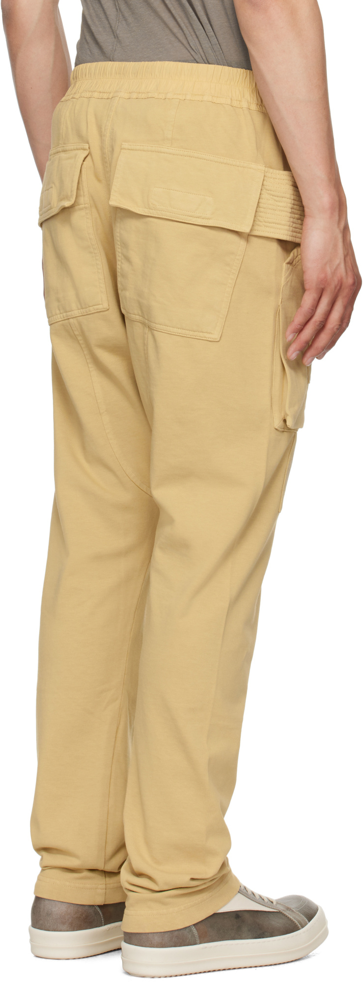 Rick Owens Drkshdw Beige Hollywood Creatch Cargo Drawstring Pants In Beige