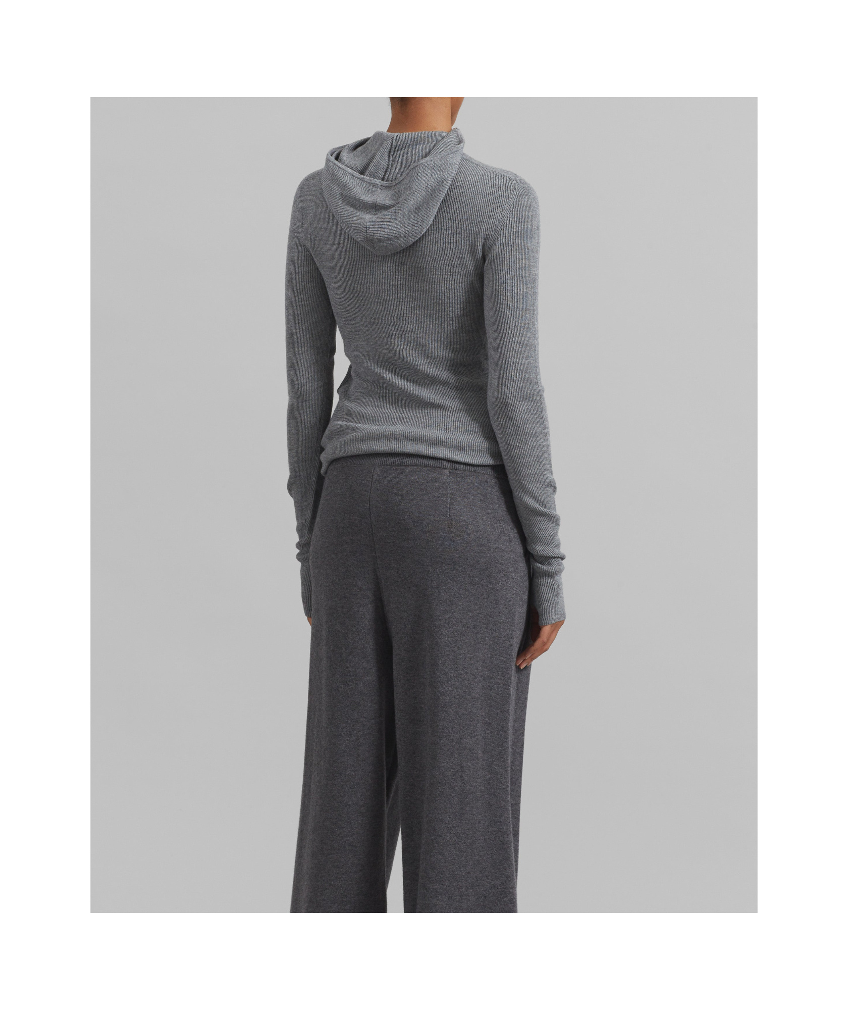 Shop The Frankie Shop Danae Hooded Knit Top - Grey