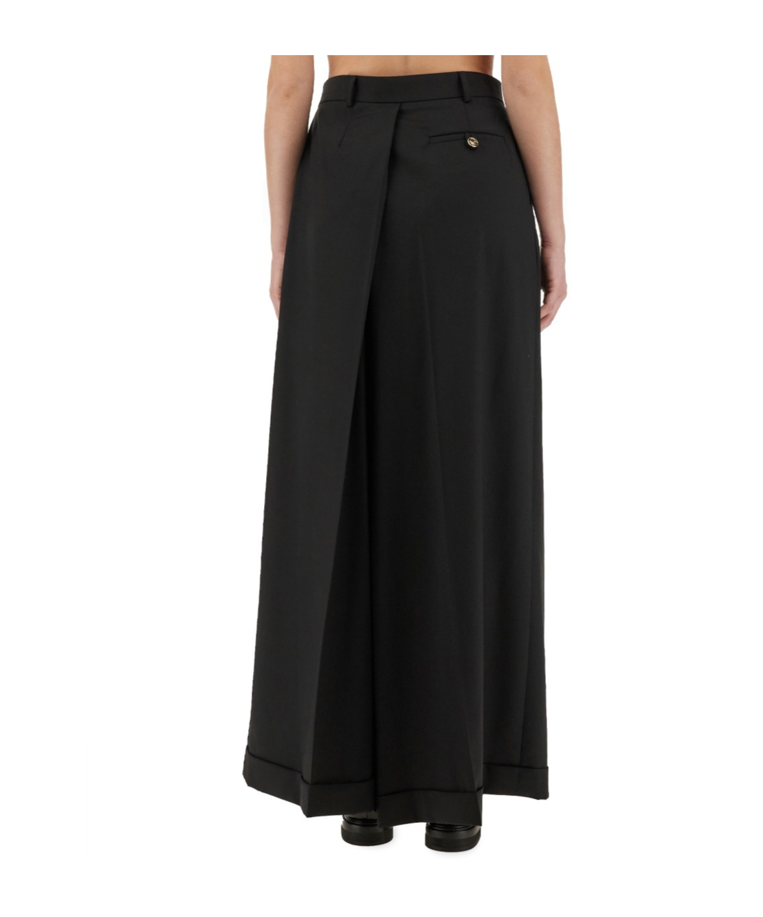 Moschino Asymmetrical Design Wool Pants In Blue