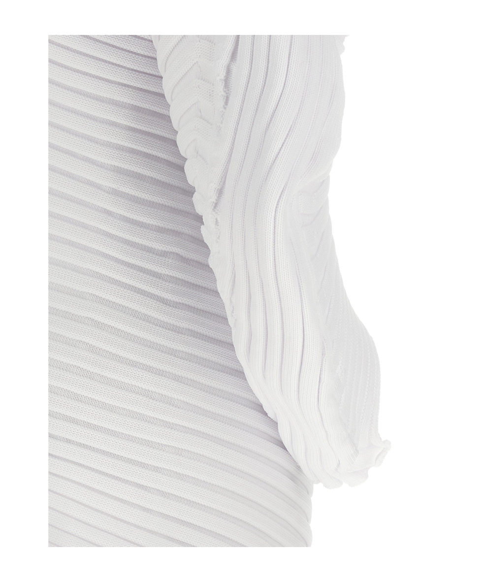 Issey Miyake Asymmetric Cardigan In White