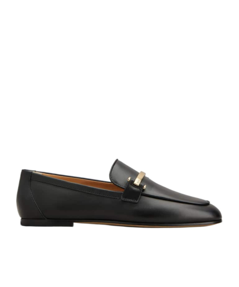 Tod's Leather Loafers With Bow In Black