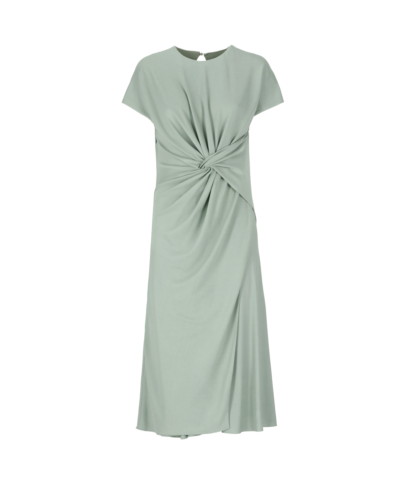 Lanvin Green Robe Viscose Midi Dress In Gray