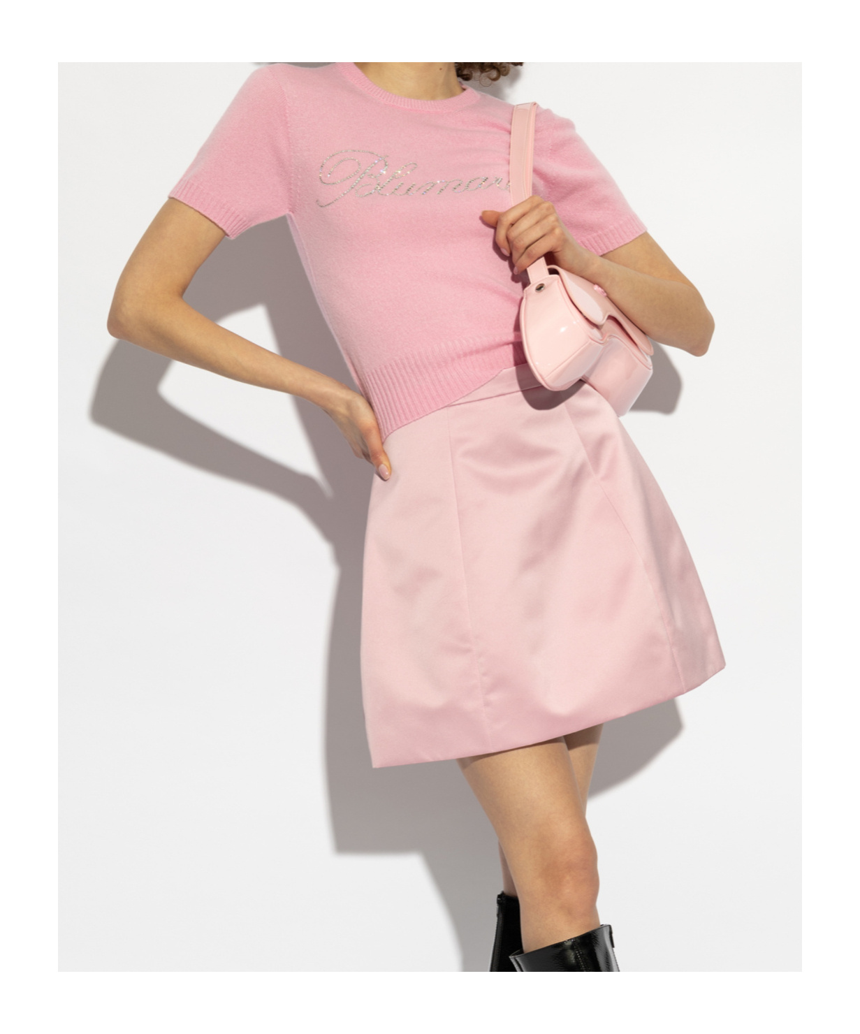 Blumarine Short-sleeved Sweater In Pink