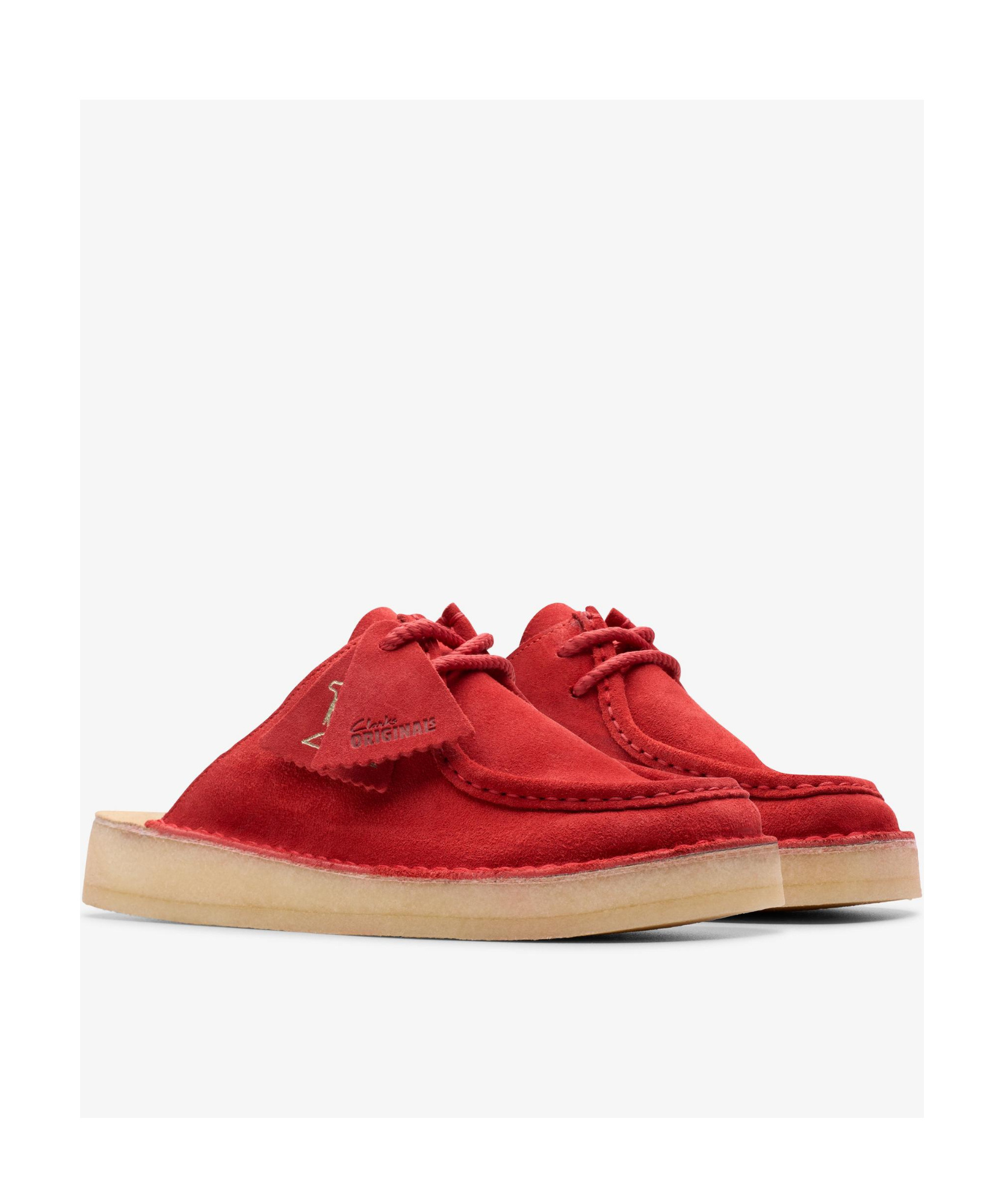 Clarks Desert Nomad Mule Red Suede In Red