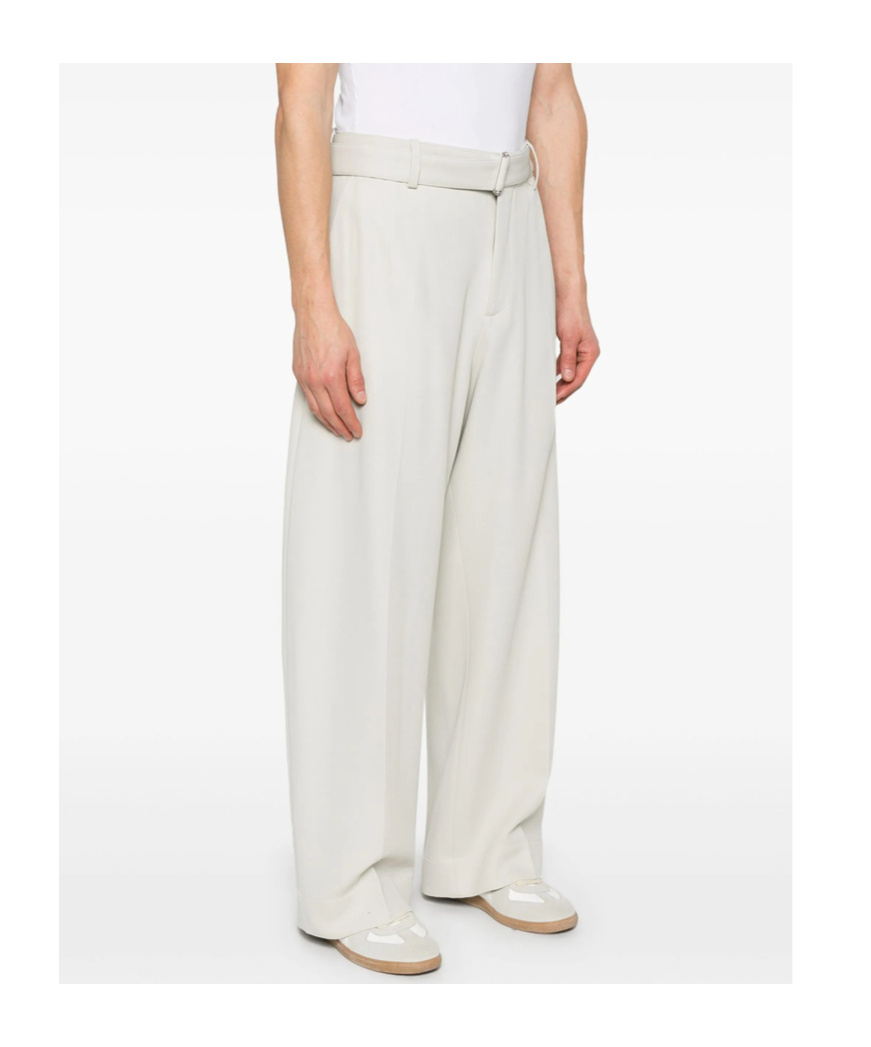 Studio Nicholson Belt-loop Casual Pants In White