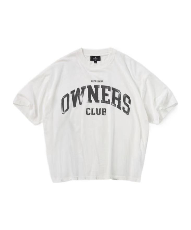 Represent Mens Flat White Big Owners Club Crewneck Cotton T-shirt Xxl In White