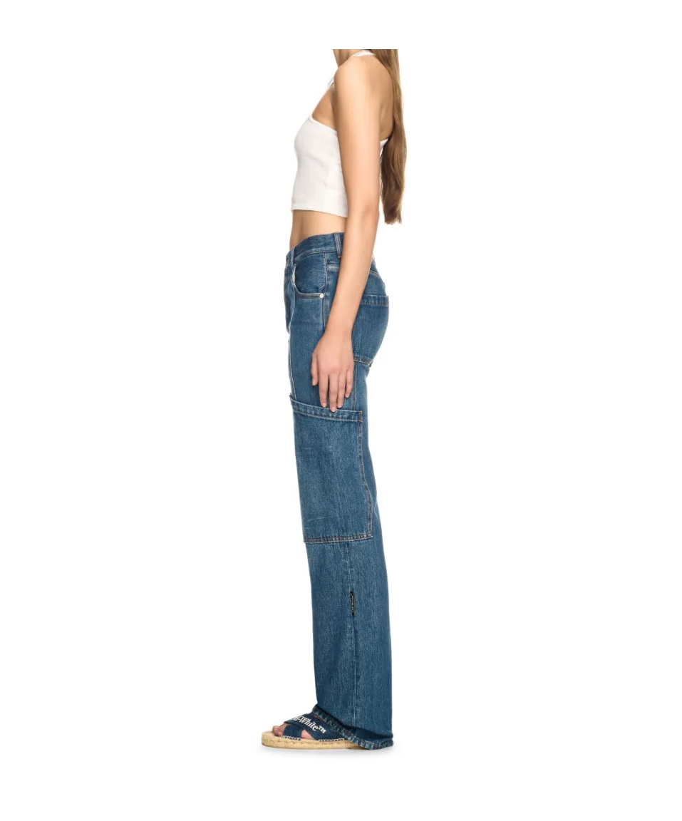Off-white Straight-leg Cargo Jeans In Blue
