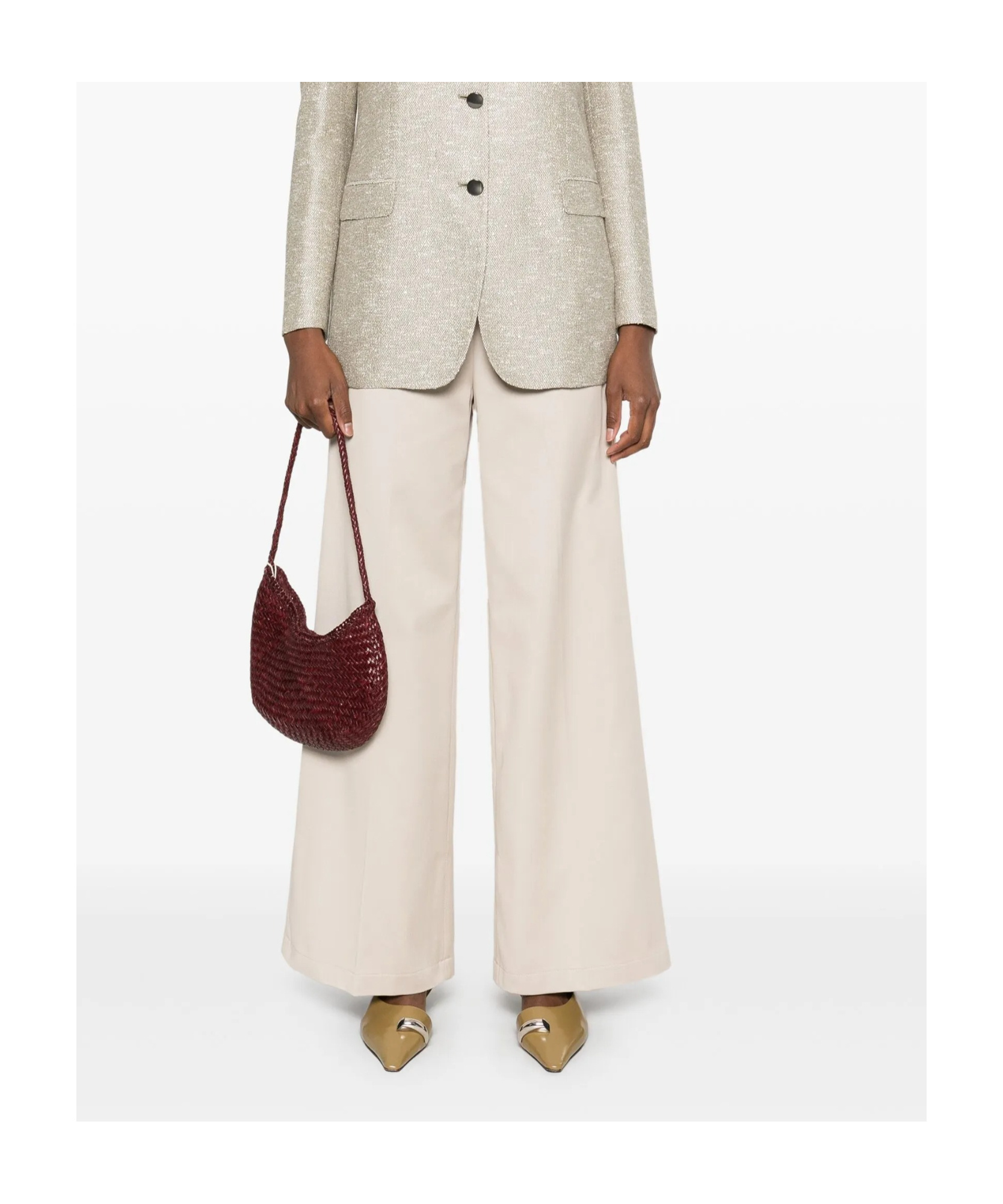 Shop Forte Forte Cotton Twill Flared Pants