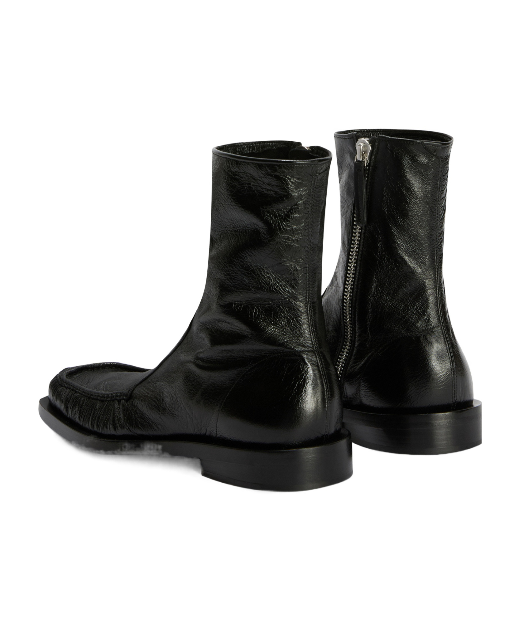 Jil Sander Men Black Leather Ankle Boots