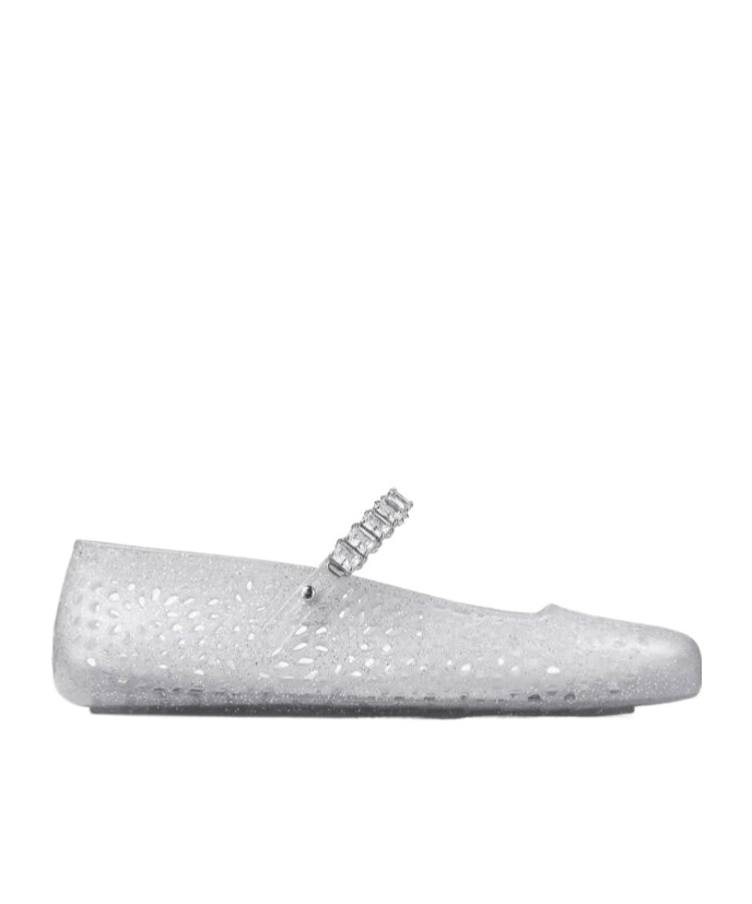Jimmy Choo Square-toe Flats In Silver