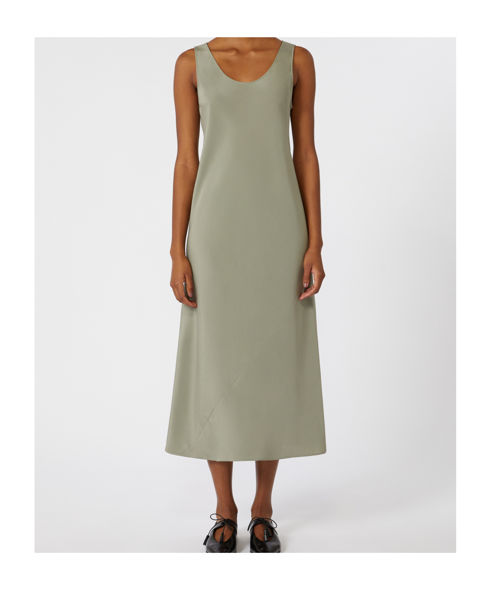 Max Mara Crêpe De Chine Dress In Green