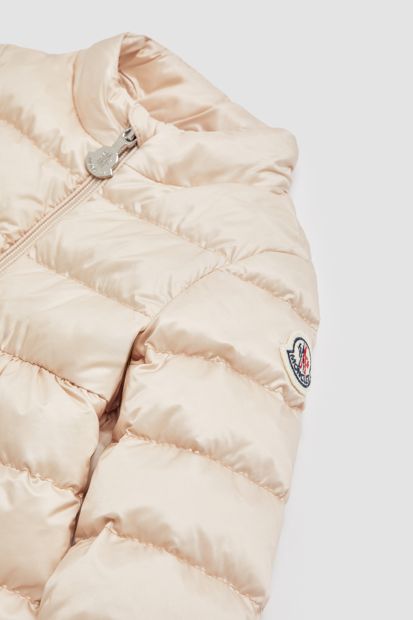 Moncler Long-sleeved Down Jacket In Nude