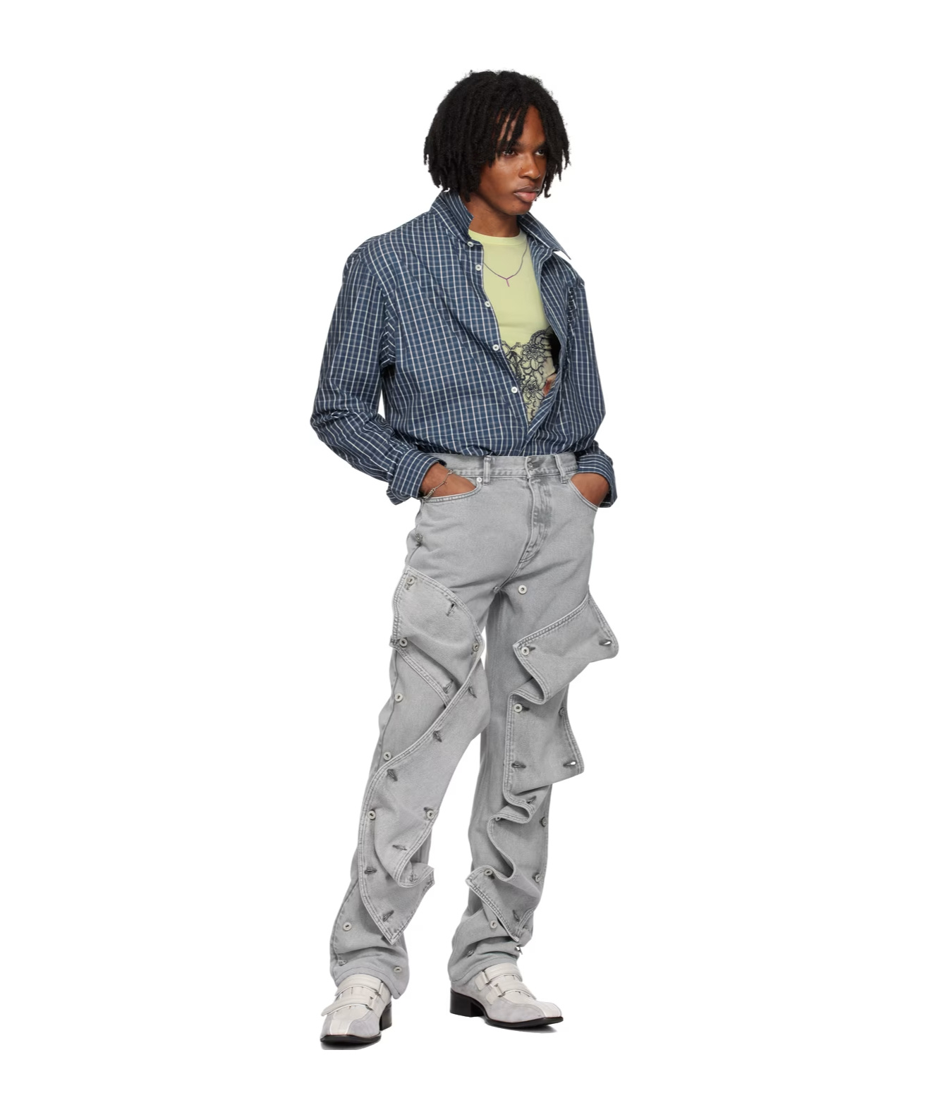 Y/project Belt-loop Jeans In Gray