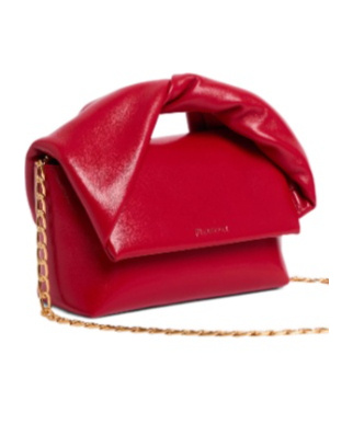 Jw Anderson Twister Small Leather Crossbody Bag In Red