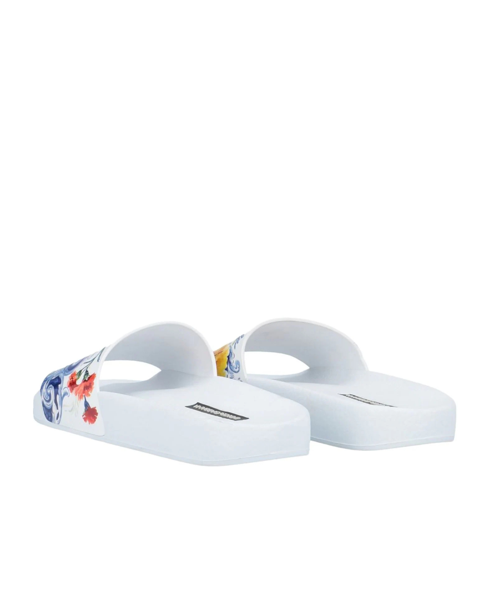 Dolce & Gabbana Printed Slides In White