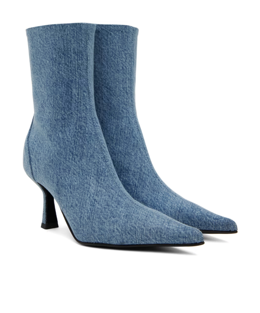 Shop Our Legacy Slim Short Boots In Blue
