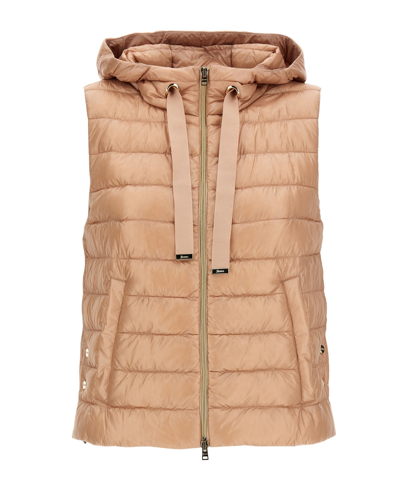 Herno Ultralight Hooded Vest In Nude
