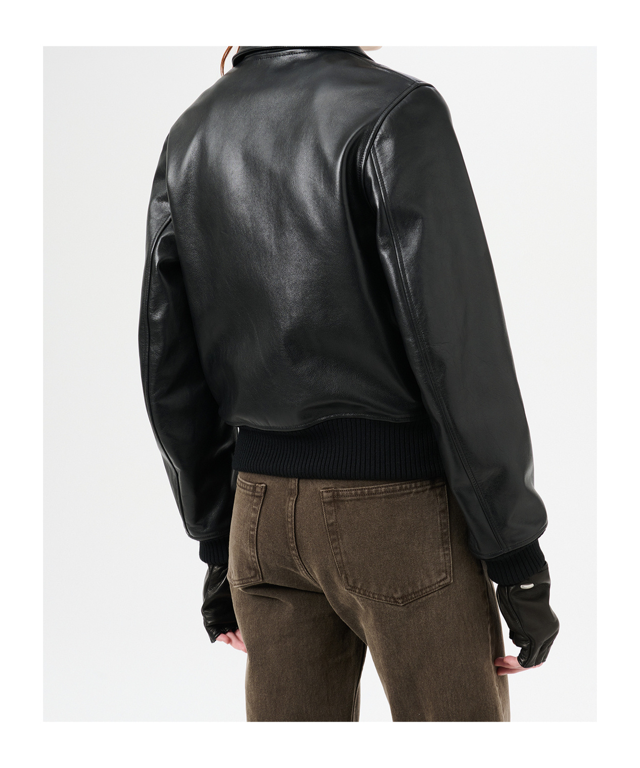 Our Legacy Long Sleeve Leather Jacket In Black