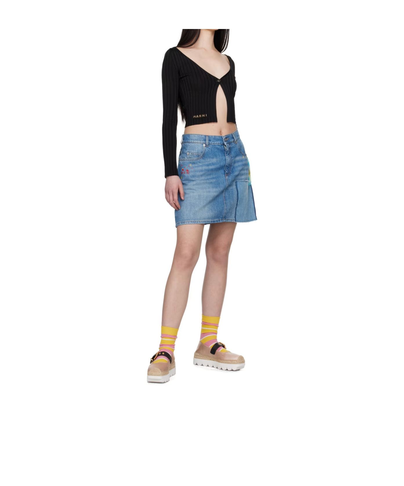 Marni Clasp Thick-soled Straw Knitted Shoes In Pink
