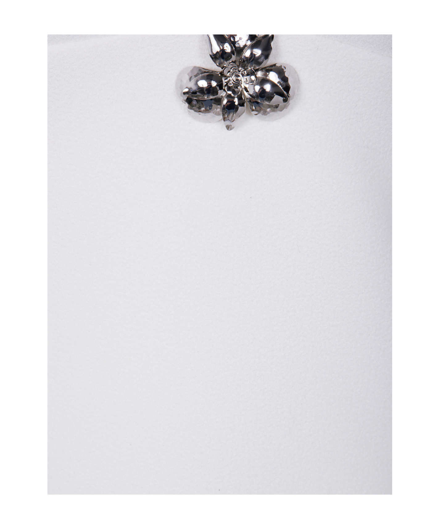 Blumarine V Neck Midi Crepe Double Dress In White