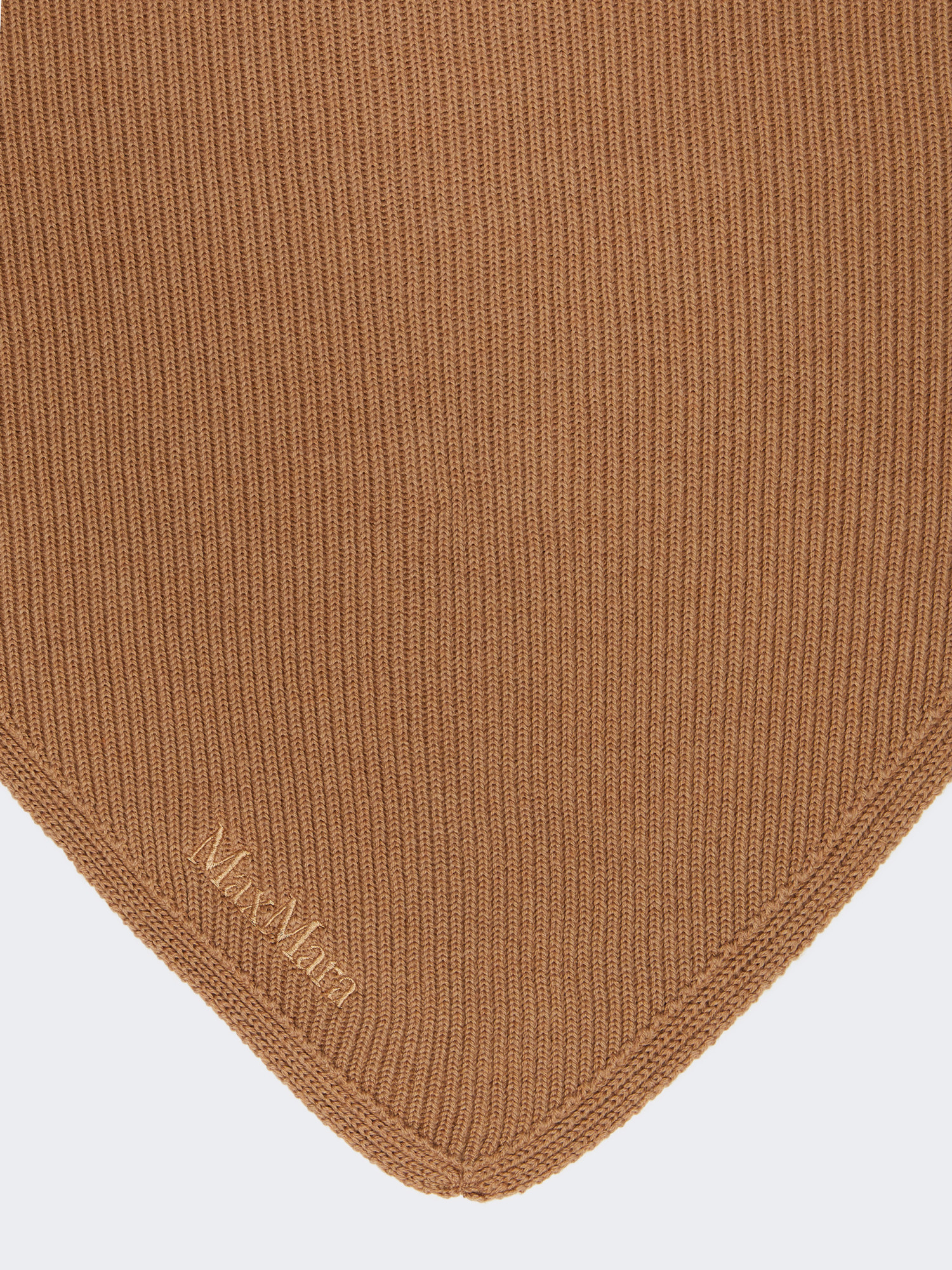 Max Mara Wool Yarn Maxi Shawl In Brown