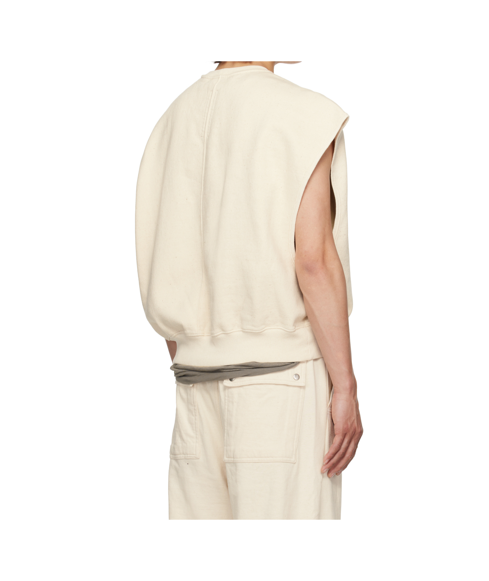 Rick Owens Drkshdw Off-white Hollywood Sl Jumbo Tatlin Sweatshirt In Nude