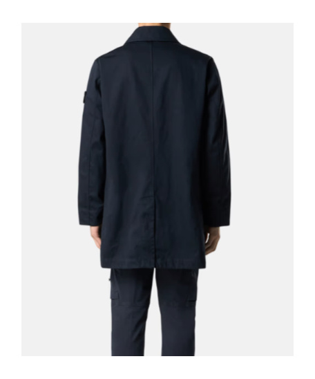 Stone Island Long-sleeved Windbreaker In Blue